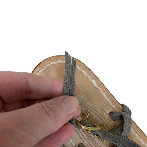 Moda Positano L'Originale Suede Thong T Post Sandals 10 / 10.5 Brown - Picture 6 of 6